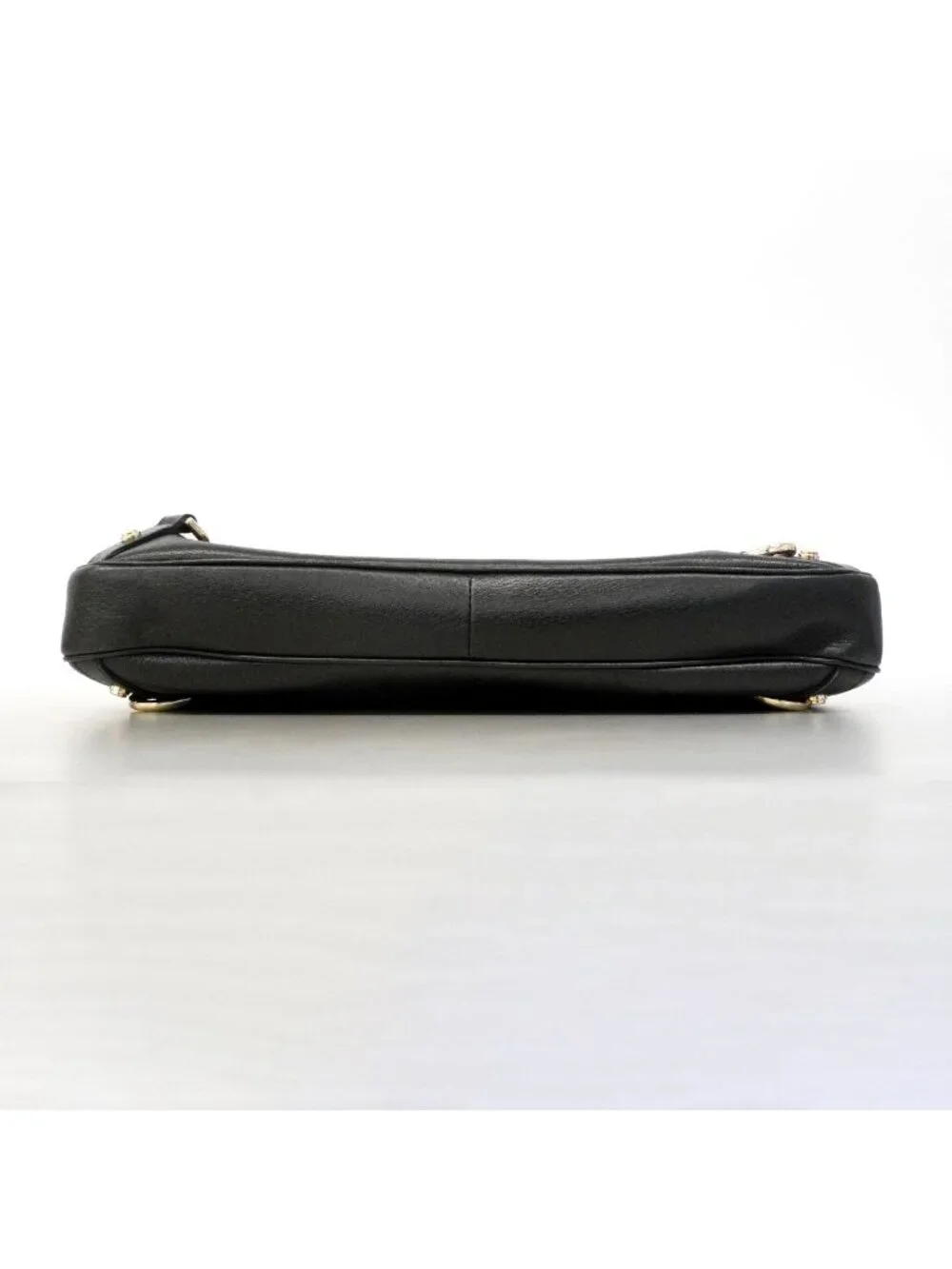 Gucci Shoulder Bag Abbey Leather Black Champagne Gold